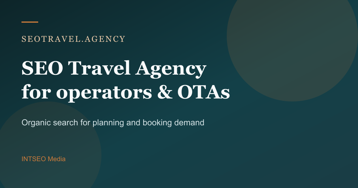 SEO travel agency INTSEO Media horizon brand mark